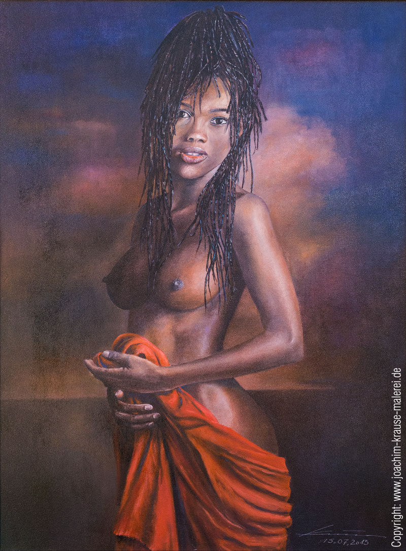 Afrikanerin mit rotem Tuch